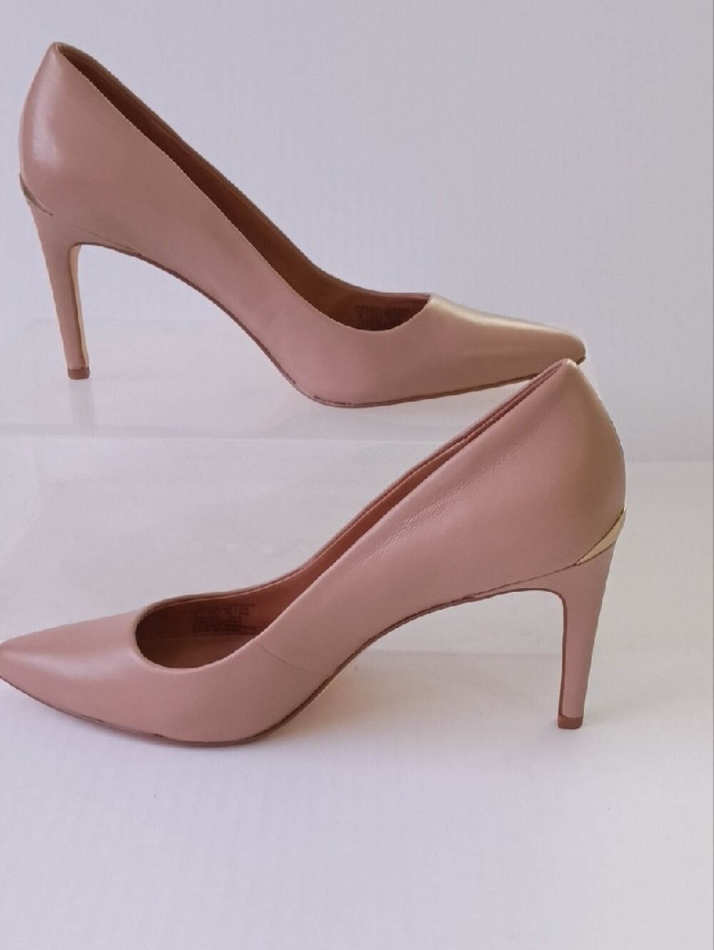 Calvin Klein Kirstin Blush Pointed-Toe Leather Pumps - Picture 8 of 10